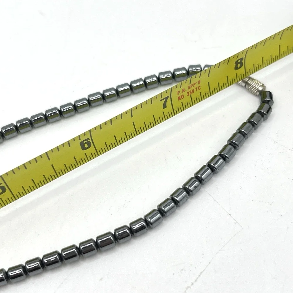 Handmade Hematite & Tiger Eye Mixed Beads Pendant Heart Necklace 16